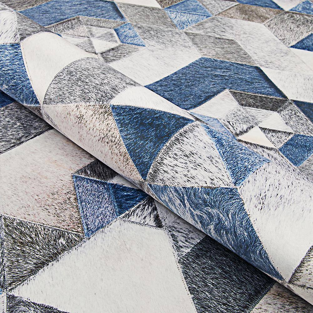 Prairie Falsterbo Modern Denim & Cream Faux Cowhide Rug, 8' x 10'