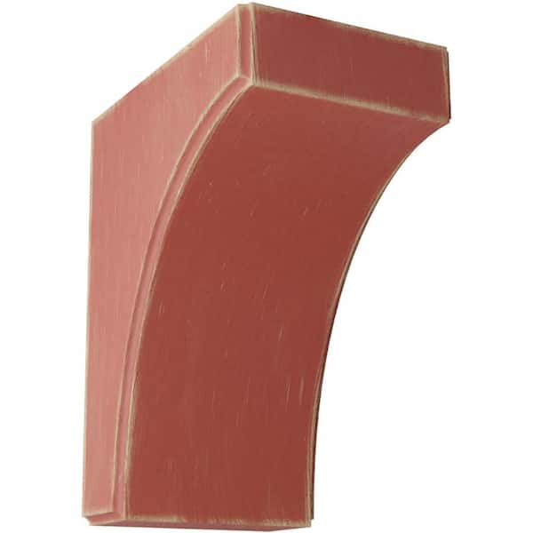 Ekena Millwork 5-1/4 in. x 10 in. x 8 in. Salvage Red Clarksville Wood Vintage Decor Bracket