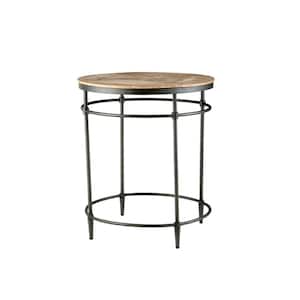 Stanton 22 in. Mango Round Solid Wood End Table with Metal Legs