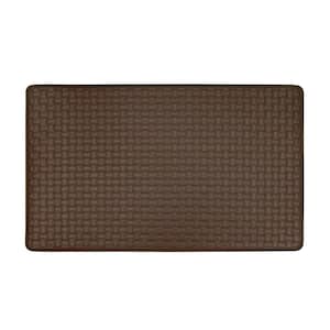 Woven Embossed Faux Leather Espresso 18 in. x 30 in. Anti-Fatigue Mat