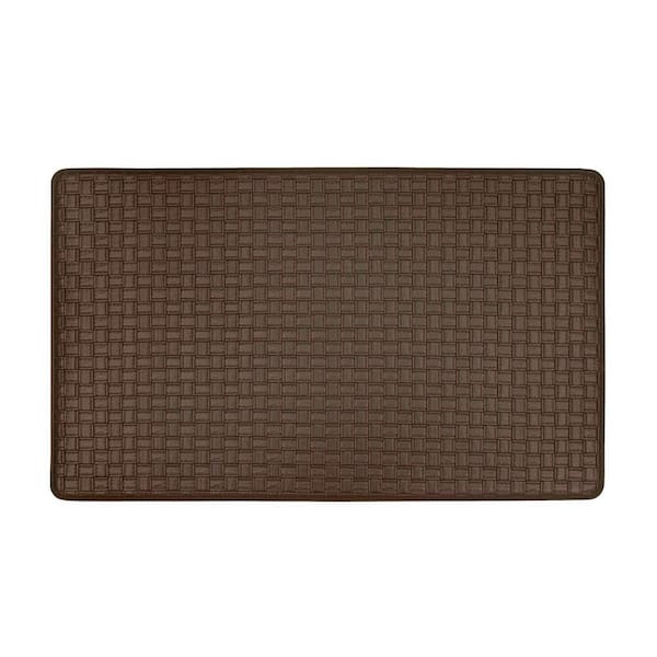 ACHIIM Woven Embossed Faux Leather Espresso 18 in. x 30 in. Anti ...