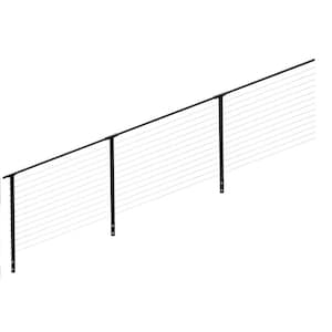 24 ft. Stair Cable Railing, 42 in. Face Mount, Black
