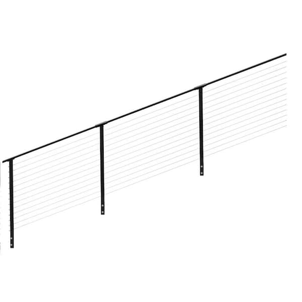 CityPost 24 ft. Stair Cable Railing, 42 in. Face Mount, Black