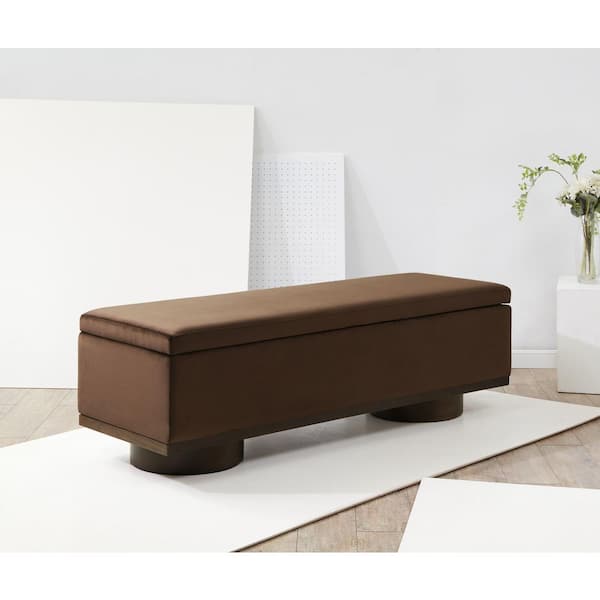 SAFAVIEH Vianna Dark Brown/Walnut Entryway Bench 60.8 in.