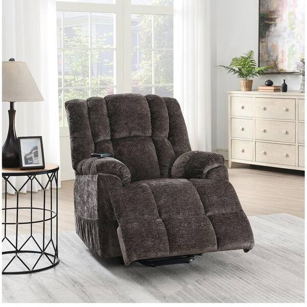 Acme Furniture Pacay Brown Chenille Power Recliner w/ Lift and