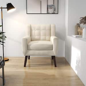 White Linen Arm Chair (Set of 1)