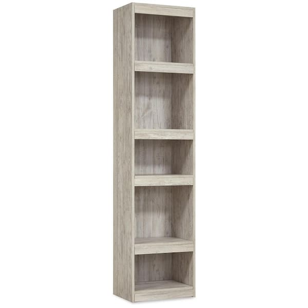 Willowton 71.97 in. Tall Whitewash Engineered Wood 4-Shelf Pier Standard Bookcase