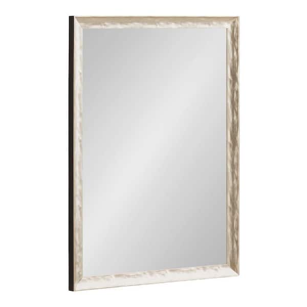 Kate and Laurel Illiona 18.00 in. W x 24.00 in. H Silver Rectangle Transitional Framed Decorative Wall Mirror