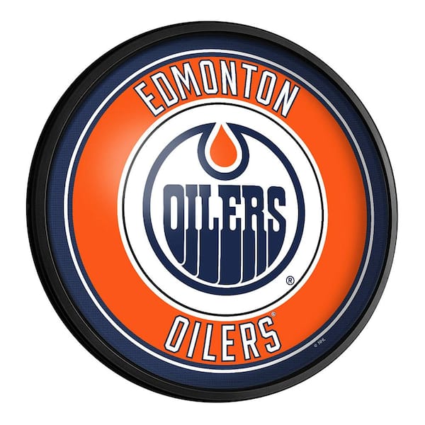 The Fan-Brand Edmonton Oilers: Round Slimline Lighted Wall Sign 18 in ...