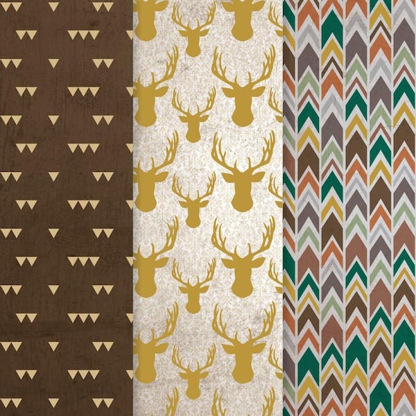 Americana 12 in. x 16 in. Decou-Page Paper Gold Stag (3-Pack)