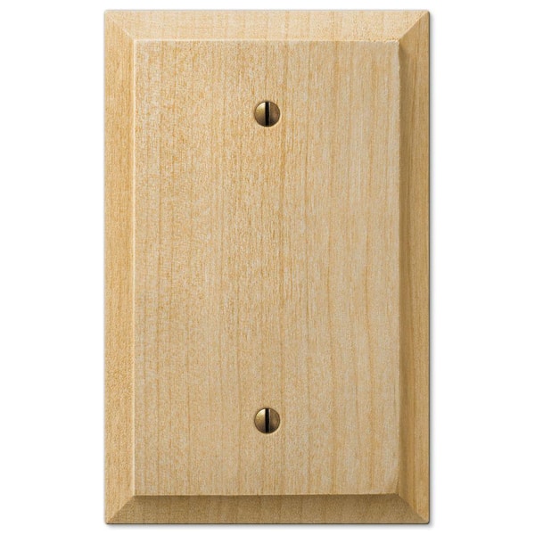 AMERELLE Cabin 1 Gang Blank Wood Wall Plate - Unfinished