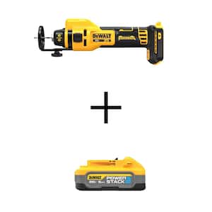 XR 20V Lithium-Ion Cordless Rotary Drywall Cut-Out Tool with Powerstack 20V Lithium-Ion 5.0Ah Battery Pack