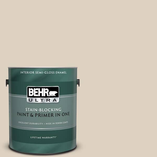 BEHR ULTRA 1 gal. #UL170-11 Roman Plaster Semi-Gloss Enamel Interior Paint and Primer in One