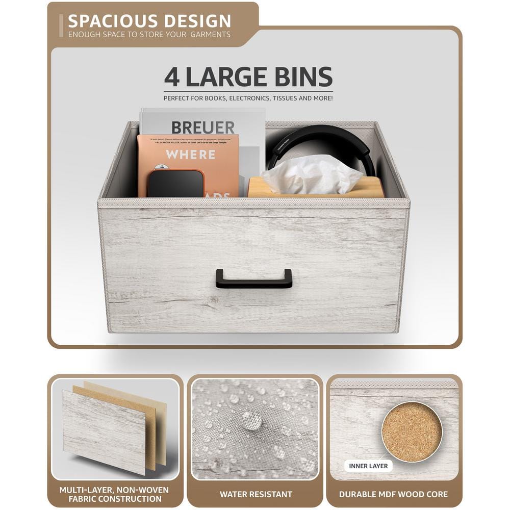 Greige Vertical Nursery Chest with Soft Close Drawer