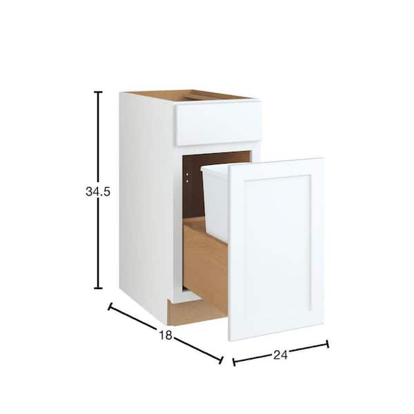 Courtland Shaker Assembled 18 in. x 34.5 in. x 24 in. Stock Drawer Base Kitchen Cabinet in Polar White Courtland Shaker Assembled 18 in. x 34.5 in. x 24 in. Stock Drawer Base Kitchen Cabinet in Polar White