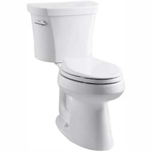 Highline 14 in. Rough-In 2-Piece 1.28 GPF Single Flush Elongated Toilet in White, Seat Not Included