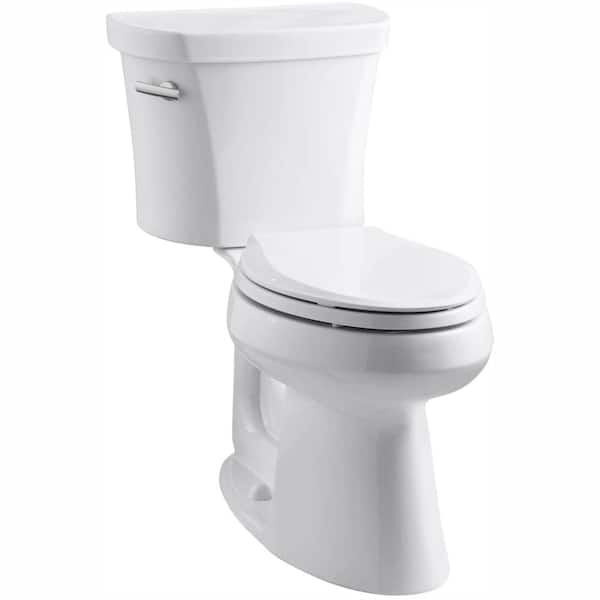 KOHLER Highline 14 in. Rough-In 2-Piece 1.28 GPF Single Flush Elongated Toilet in White, Seat Not Included