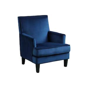 Blue Hercules Velvet Arm Chair with Nail Head Trim