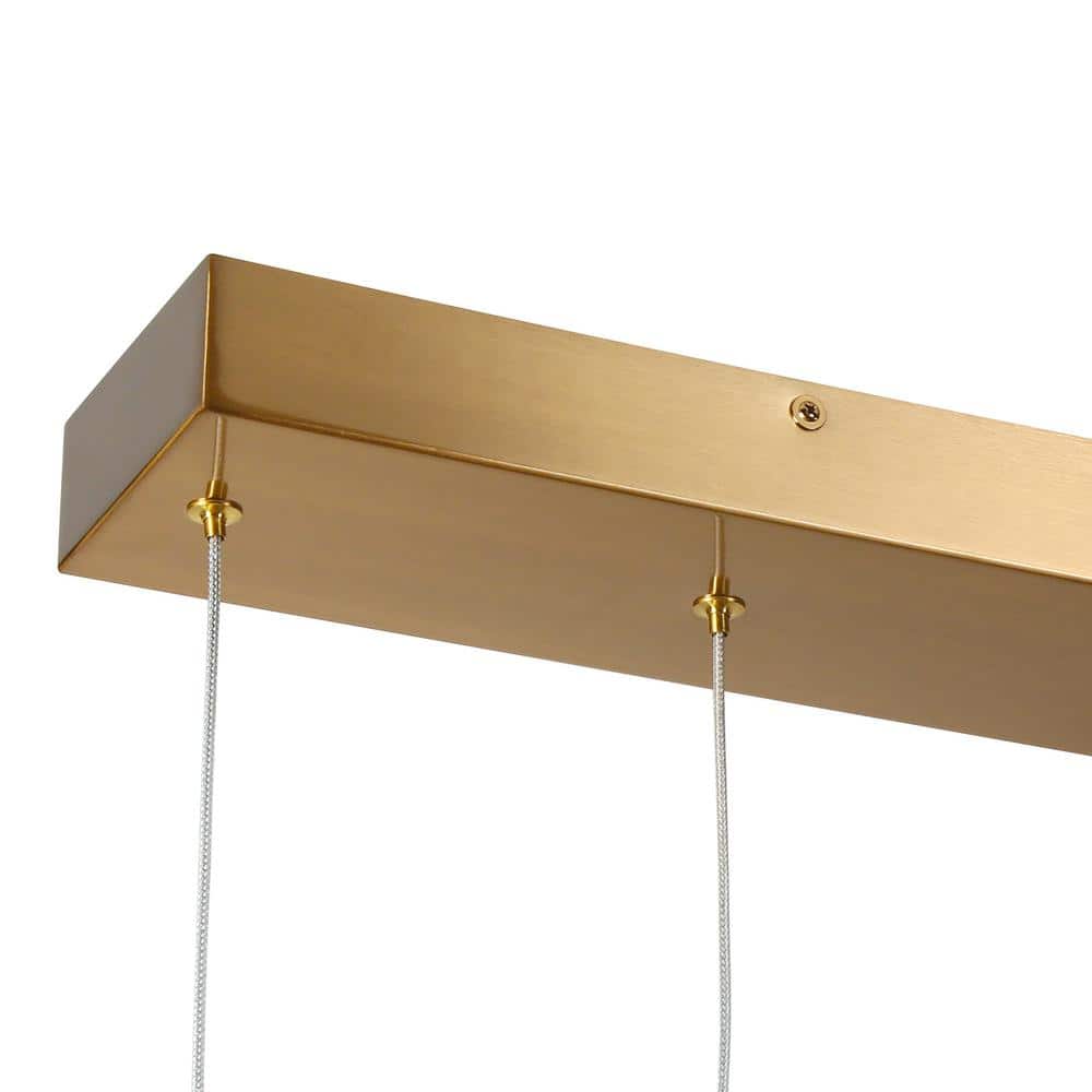 Aeyilana Brass and Crystal 5-Light LED Kitchen Island Pendant