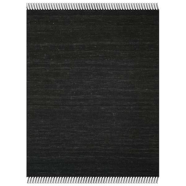 SAFAVIEH Natural Fiber Black 9 ft. x 12 ft. Solid Area Rug