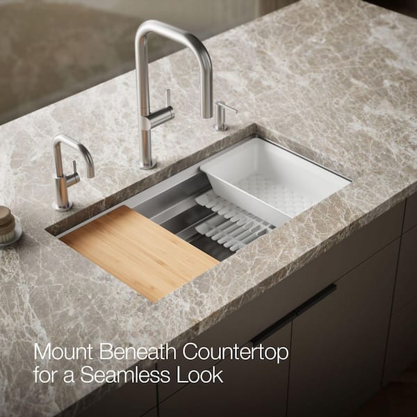 KOHLER Prolific Workstation Undermount Stainless Steel 33 in