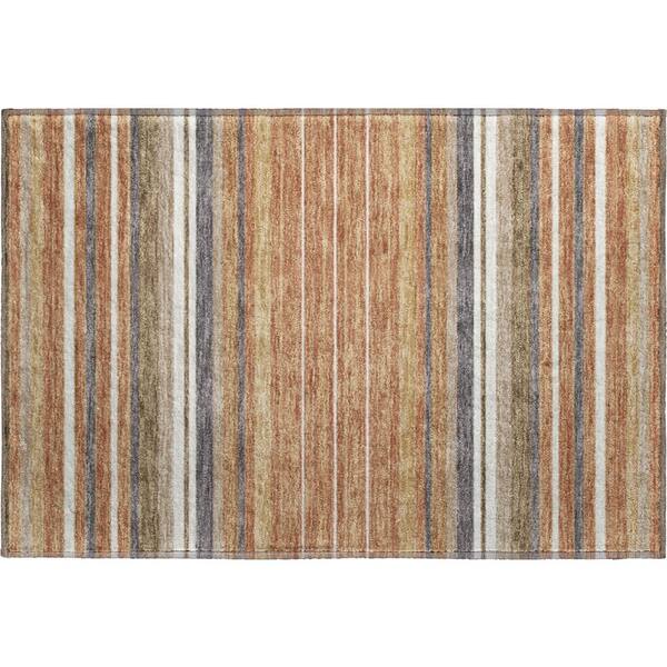 Mayfield Premium Machine Washable Abstract AMF2330 Paprika 3 ft. x 4 ft. Area Rug