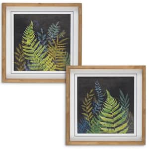 Set of Two 15.75 in. H, 15.75-in W Night Fern Wall Art in Wooden Frames