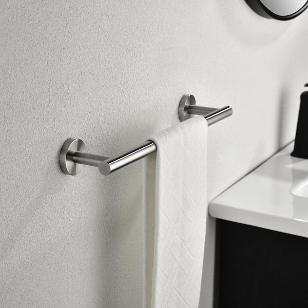 1pc Dual Paper Towel Holder Wall Mounted Stainless Steel Double