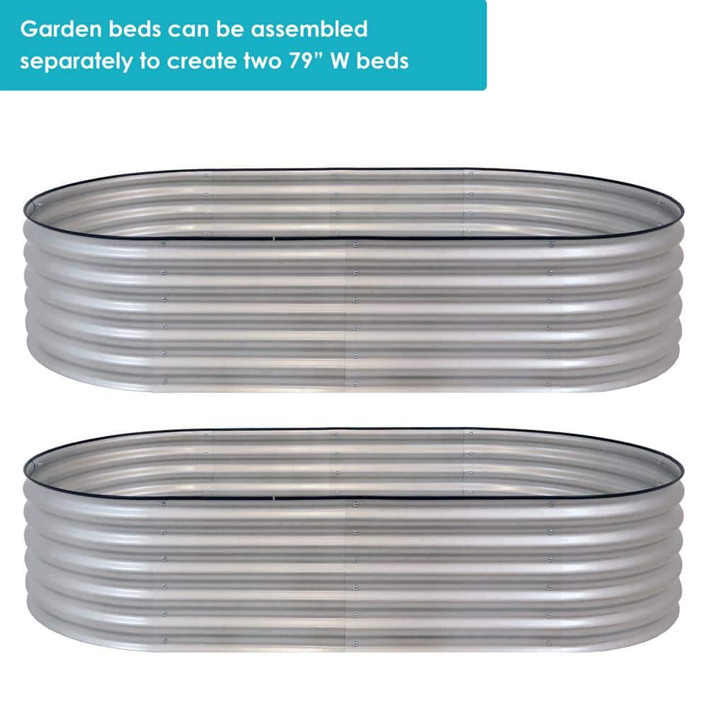 Large Silver Galvalume Steel Raised Garden Bed for Outdoor Use