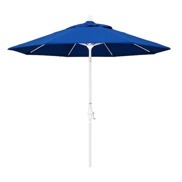California Umbrella 9 ft. Fiberglass Collar Tilt Patio Umbrella in Pacific Blue Pacifica