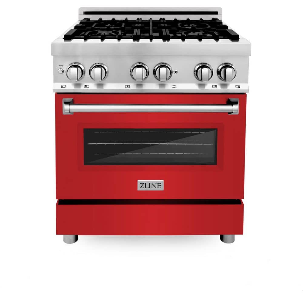 30 in. 4 Burner Dual Fuel Range with Red Matte Door in Stainless Steel price history on PriceWatchPro