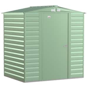 Select 6 ft. W x 5 ft. D Sage Green Metal Shed 27 sq. ft.