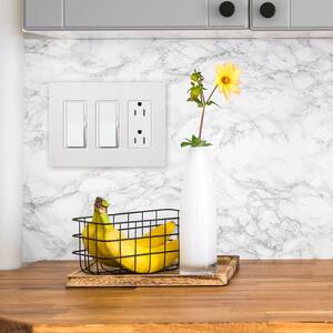 Claro 3 Gang Decorator/Rocker Wallplate, Gloss, White (1-Pack)
