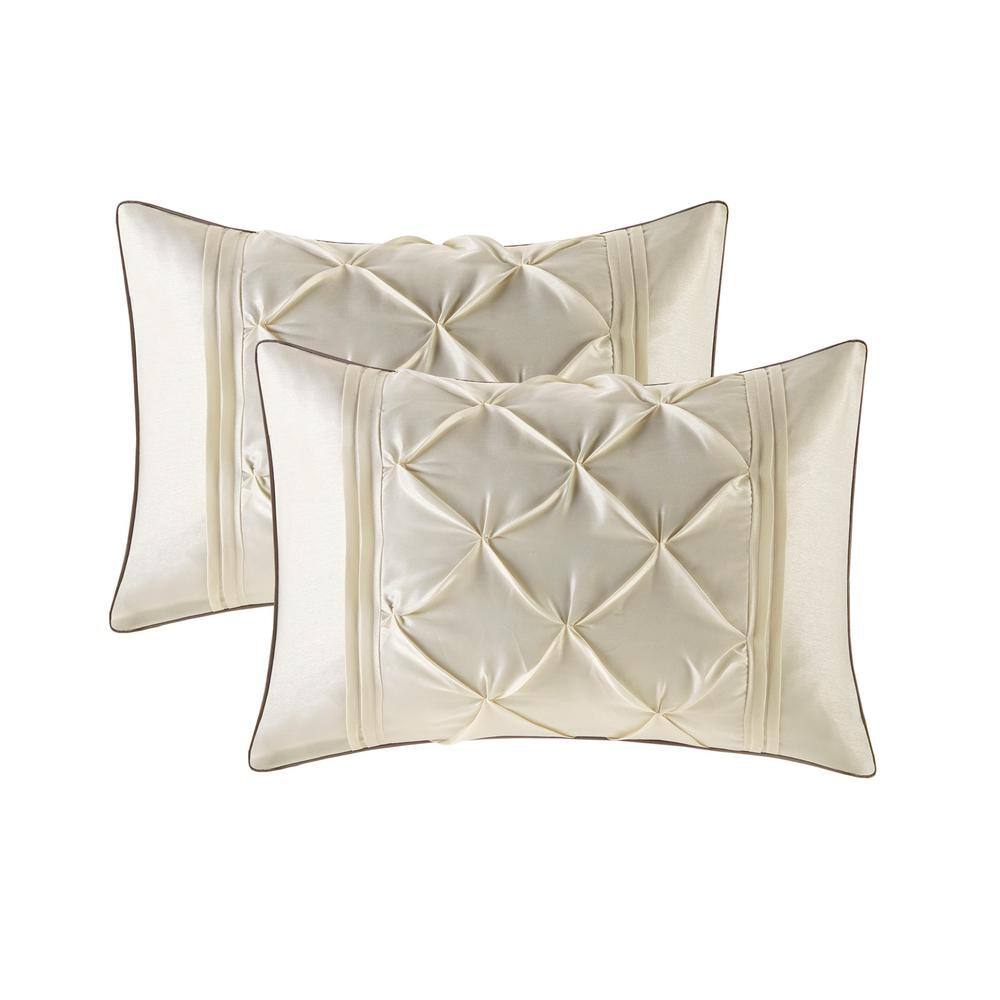 Ivory Microfiber California King 24-Piece Bedding Set