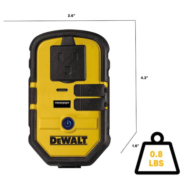 cigarette lighter inverter home depot DEWALT 140-Watt Portable Power Inverter for Car with Dual USB Ports  DXAEPI140
