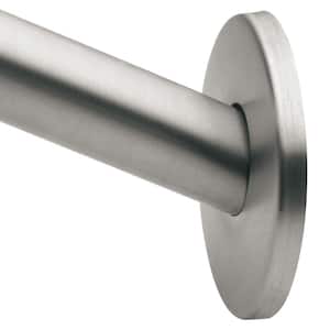 58.4 in. Curved Shower Rod in Brushed Stainless Steel (Flanges Not Included)