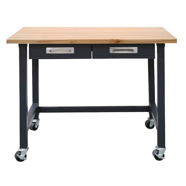 Seville Classics UltraGraphite 4 ft. Mobile Workbench with Wood Top