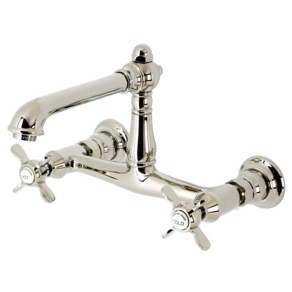 Kingston Brass Essex 2-Handle Wall-Mount Bathroom Faucets in Polished Nickel