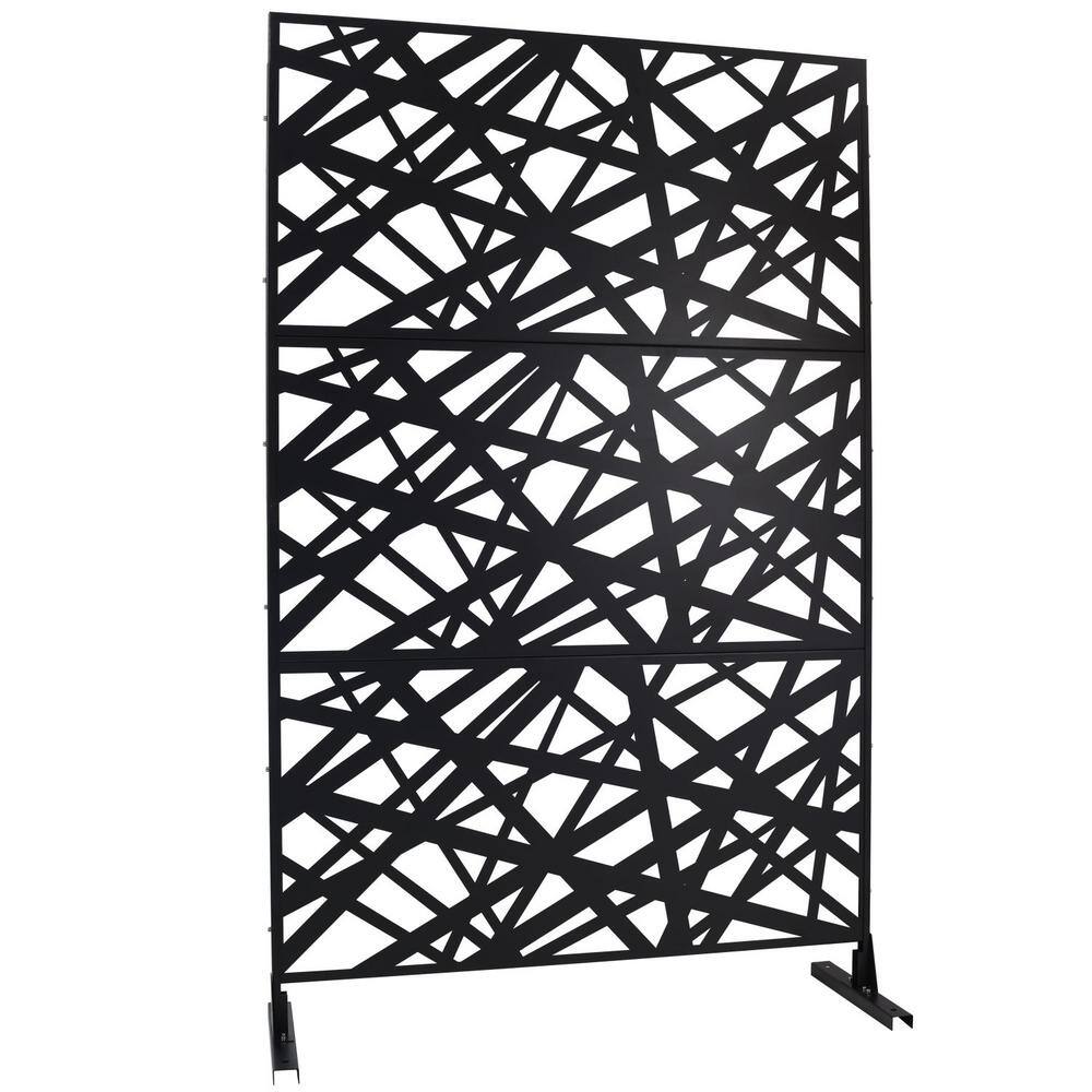 Anky 76 in. H x 48 in. W Steel Garden Fence, Metal Privacy Screens and Panels with Free Standing in Black price history on PriceWatchPro