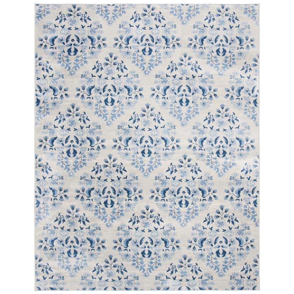 Brentwood Cream/Blue 9 ft. x 12 ft. Geometric Medallion Floral Area Rug price history on PriceWatchPro