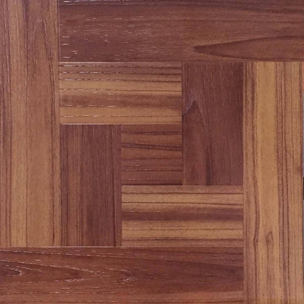 Take Home Sample - Red Oak Parquet Peel and Stick Vinyl Tile Flooring - 5 i