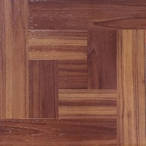 Take Home Sample - Red Oak Parquet Peel and Stick Vinyl Tile Flooring - 5 in. x 7 in.