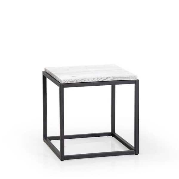 AMITY TRUN LLC 22 in. Square MDF Wood Outdoor Coffee Table with Steel Frame