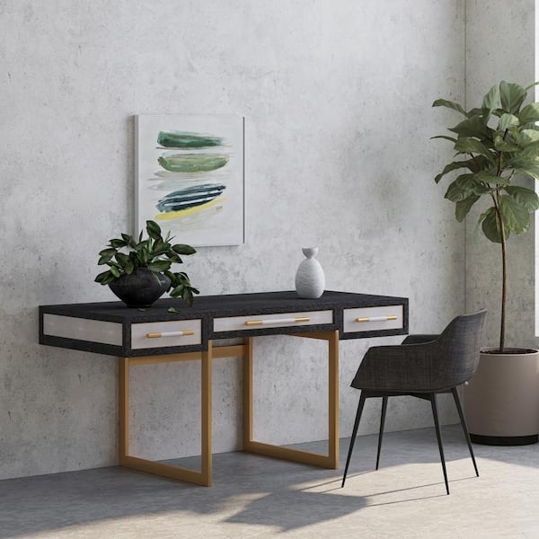 NADAAL STUDIOS Graydon Dark Grey Dining Chair with Steel Legs and Lumbar Support - (Set of 2)