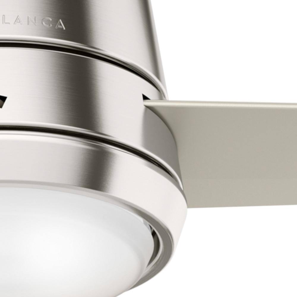 Brushed Nickel 44" Low Profile Ceiling Fan with LED Light