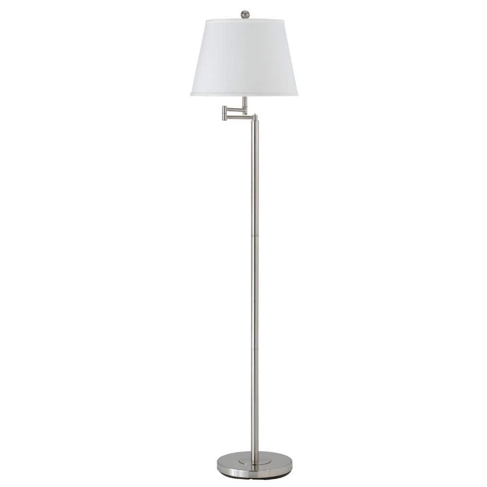 Andros Brushed Steel Adjustable Swing Arm Floor Lamp