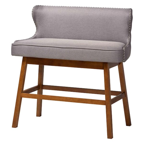 Gradisca Gray Fabric Upholstered Bar Bench
