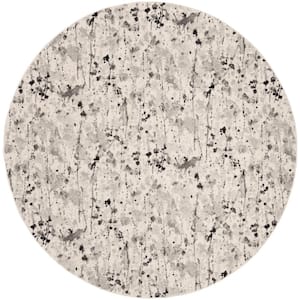 Evoke Ivory/Gray 7 ft. x 7 ft. Round Abstract Area Rug
