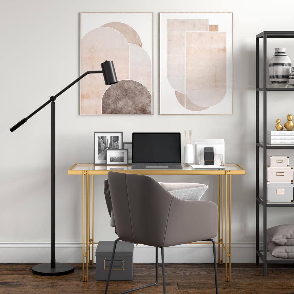 Willis 60" Blackened Bronze Adjustable Pharmacy Floor Lamp