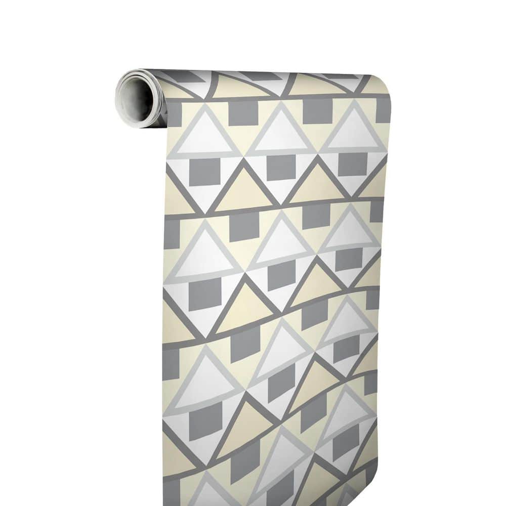 Grey and Yellow Geometric Peel and Stick Wallpaper